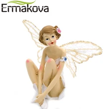 ERMAKOVA Resin Angel Ornaments Girl Sculputure Angel Figurine Angel Miniature Fairy Sculpture Decor Modern Statue Living Room