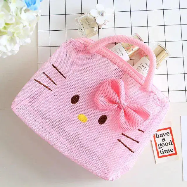 Мультфильм Япония hello kitty My Melody Cinnamoroll Собака пудинг собака полиэстер прозрачные косметички сетчатый мешок для хранения пляжная сумка - Цвет: 3