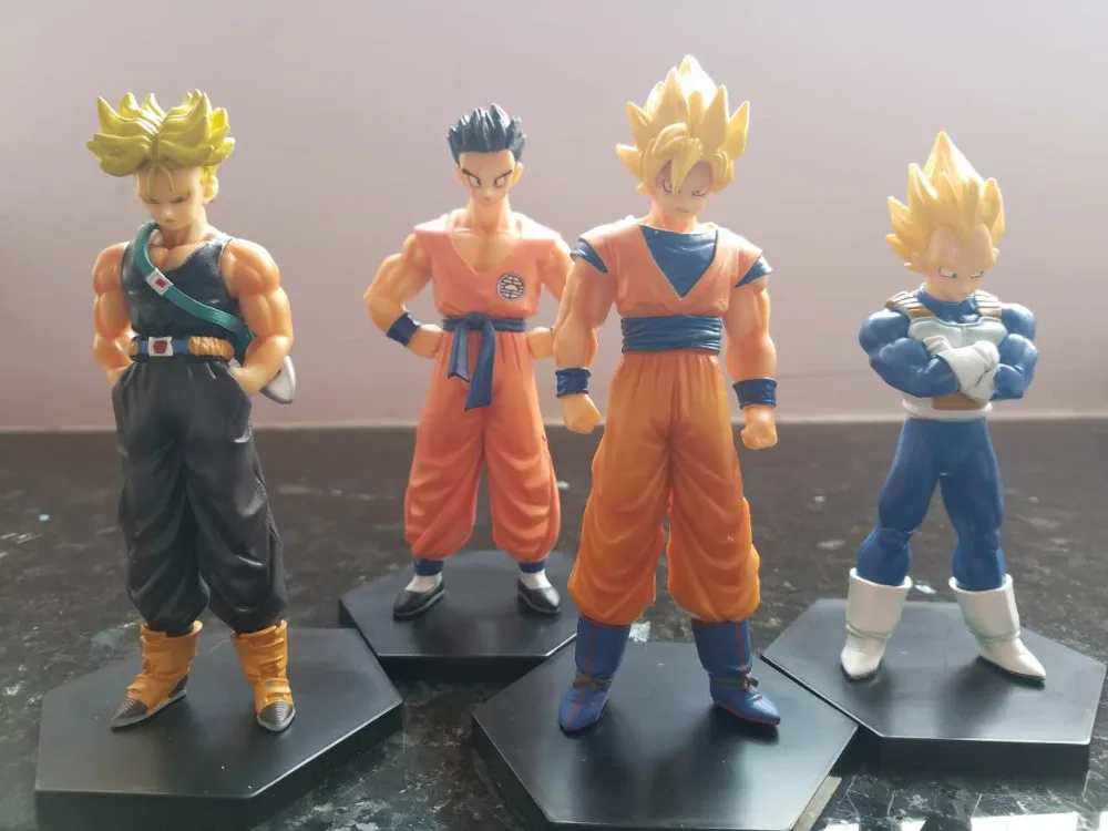 

Huong Anime Figure Dragon Ball Z 4PCS/SET Son Goku Vegeta Trunks Yamcha PVC Action Figure Kids Gift Model Collectibles Toys