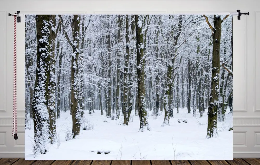 7x5ft снег дерево вид фон фотография фон студия реквизит
