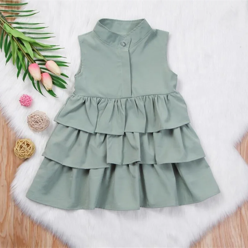 7 Toddler Kids Baby Girls Clothes Baby Princess Dress Party Tutu Layer Mini Sleeveless Cake Dresss Vestido Menina
