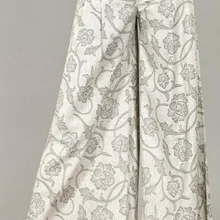 Высокое качество Лето Плюс Размер льняные брюки длиной до щиколотки брюки Широкие брюки с принтом повседневные брюки свободного покроя