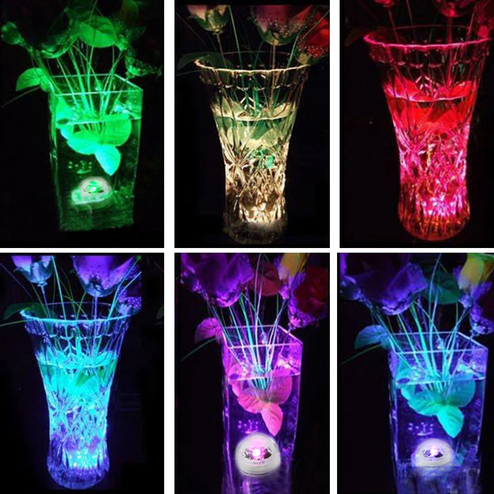 Водонепроницаемая подводная Светодиодная лампа RGB питание от батарейки ночник