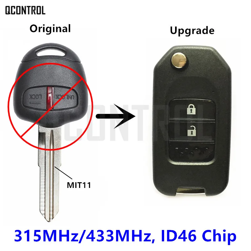 

QCONTROL Remote Key Upgraded for MITSUBISHI Outlander Pajero Triton Lancer ASX 315MHz or 433Mhz Auto Door Lock Controller