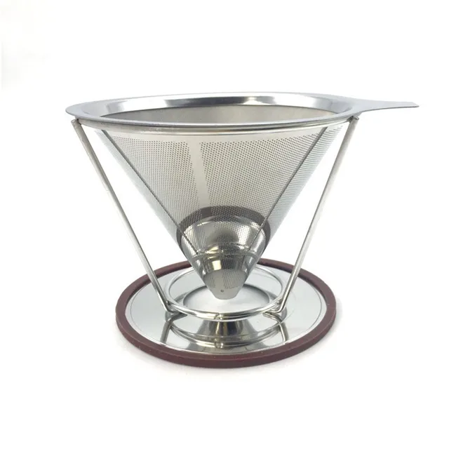 Best Offers Reusable Coffee Filter Basket Set Stainless Steel Brew Drip Conical Funnel Mesh Tea Filters Party Bar Tools 