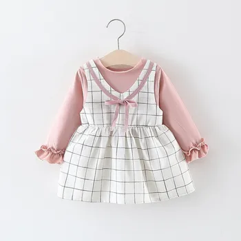 

plaid 2019 fashion baby girl dress long sleeve Vestido Infantil princess party and wedding tutu dress spring autumn toddler