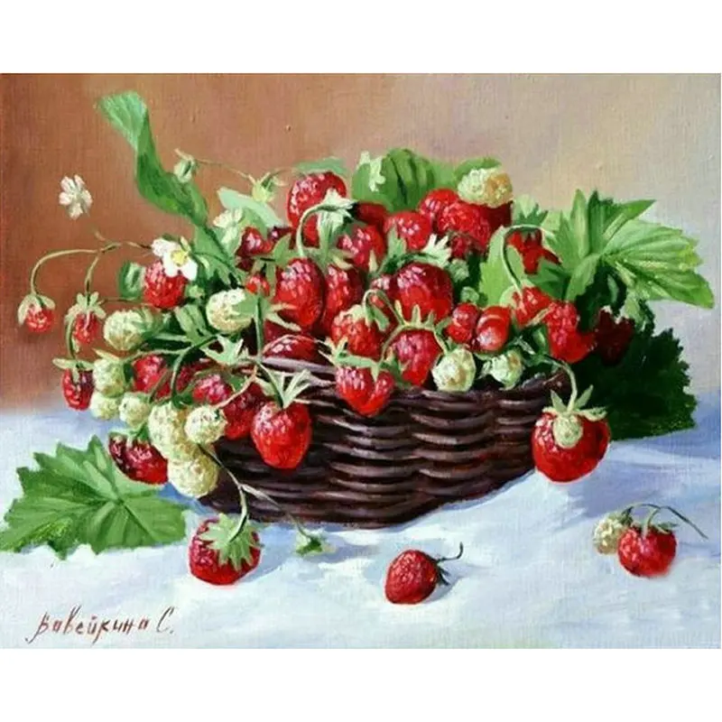 

Diy 5d Diamond Painting cross stitch kit fruit Diamond Rhinestone Pasted Painting square Diamond Embroidery Strawberry