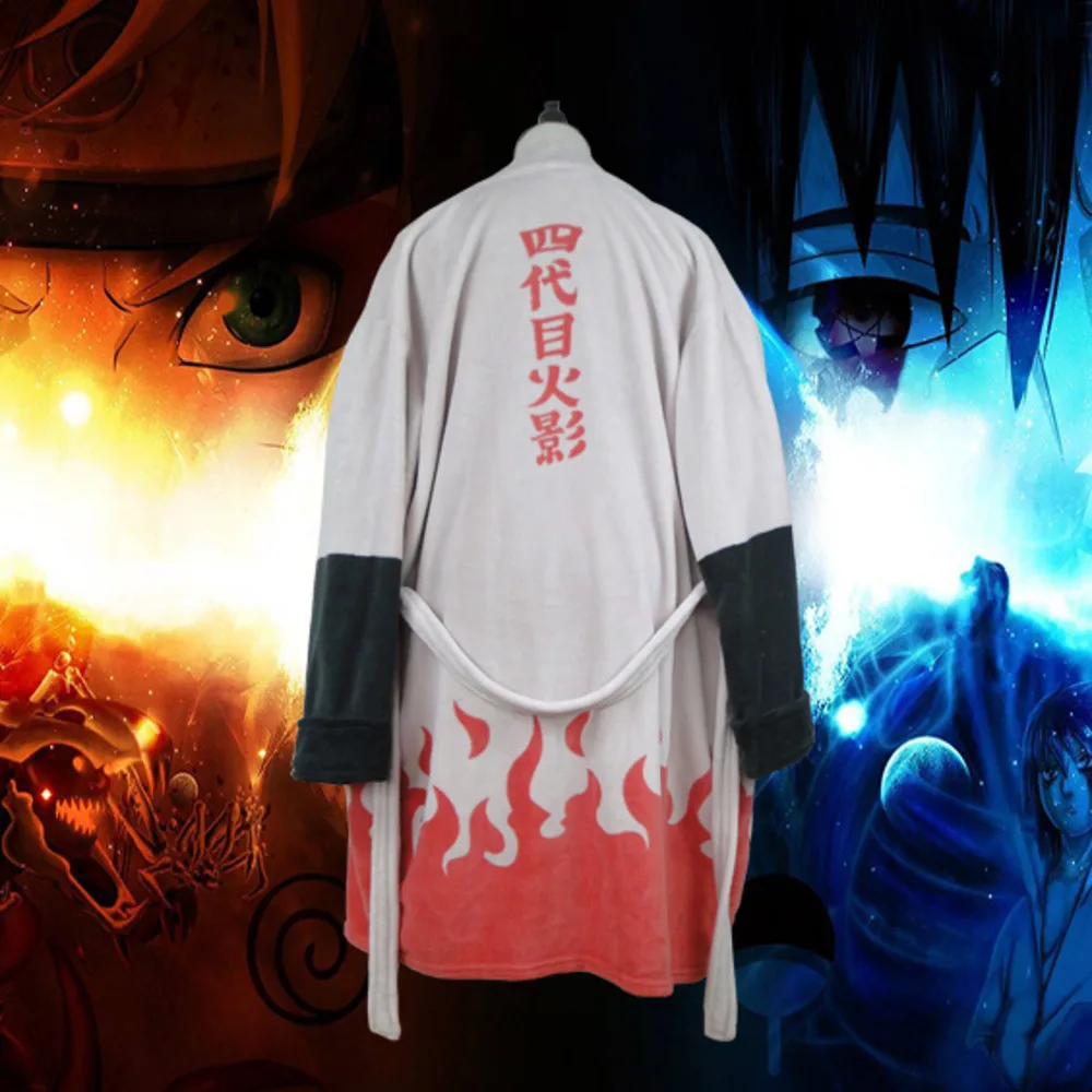 

Anime Naruto Thermal Flannel Bathrobe Akatsuki Cosplay Costume Robe Sasuke itachi cloak Winter Thick Dressing Gown B82001
