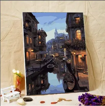 

landscape painting a large number of children living in the living room decorative painting landscape Venice town