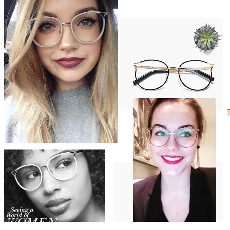 Fashion Cat Eye Glasses Frames Women Trending Styles Transparent Brand Optical Computer Glasses Oculos De Grau Feminino Eyewear