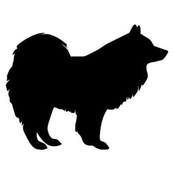 

12.7*9.5CM Samoyed Dog Vinyl Decal Creative Car Stickers Bumper Car Styling Accessories Black/Silver S1-0379