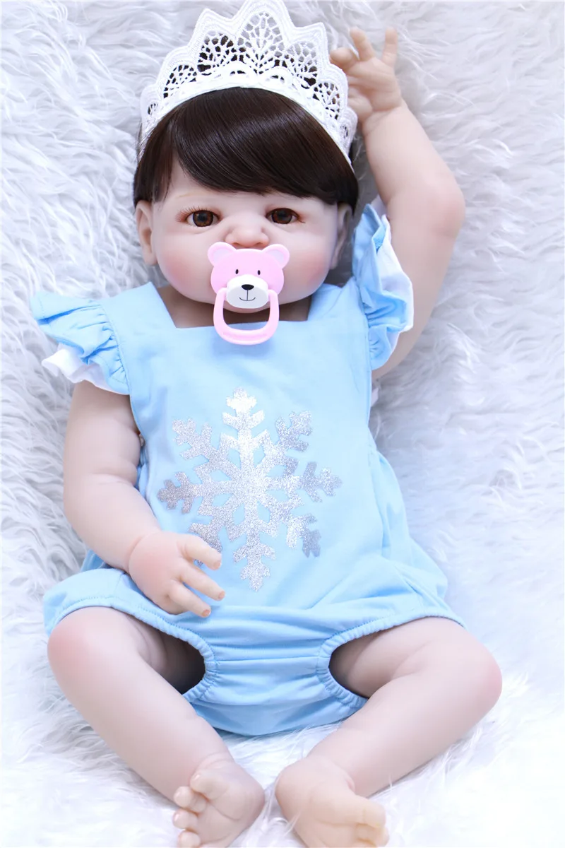 

NPK fake baby doll reborn 23" bebe silicone reborn baby girl dolls for children birthday gift waterproof fashion brand bonecas