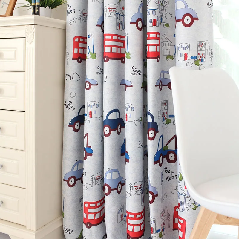 

Jealous Cartoon Car Curtains Window Treatments Sheer Curtains For Kids Children Room Living Room Baby Boys Curtains