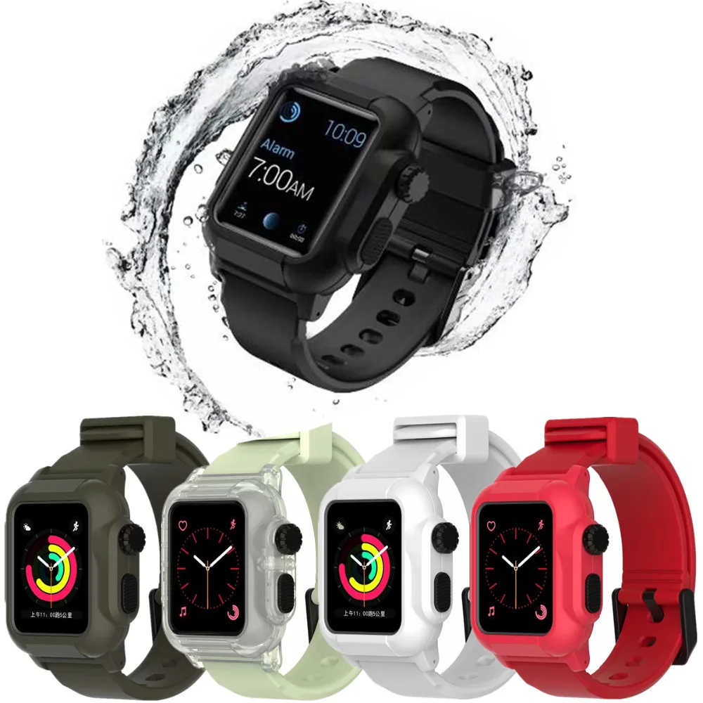 

Multiple Styles High Quality Shockproof Waterproof Watchband With Case For Apple Watch Series 5 4 3 2 Band For iWatch 44/40/42mm