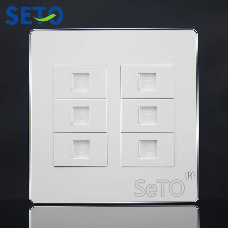 SeTo 120 Type 6 Ports RJ11 Cat3 Telephone Socket Panel Outlet Wall