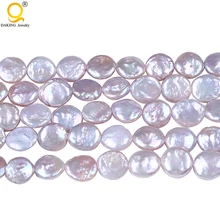 10-11mm Perla Della Moneta Coltivate D'acqua Dolce Borda, foro: Approssimativamente 0.8mm, Venduto per 16 Pollice Strand