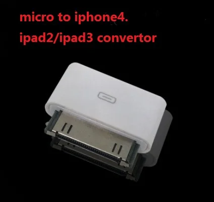 3 шт. адаптер micro usb для iphone4S. 4 ipad2/ipad3. Конвертер. 30pinds dock. | Электроника