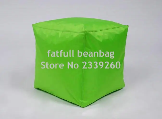 COVER ONLY NO FILLER-new design green cube bean bag seat cushion foot rest stool, small home furniture ottoman chair