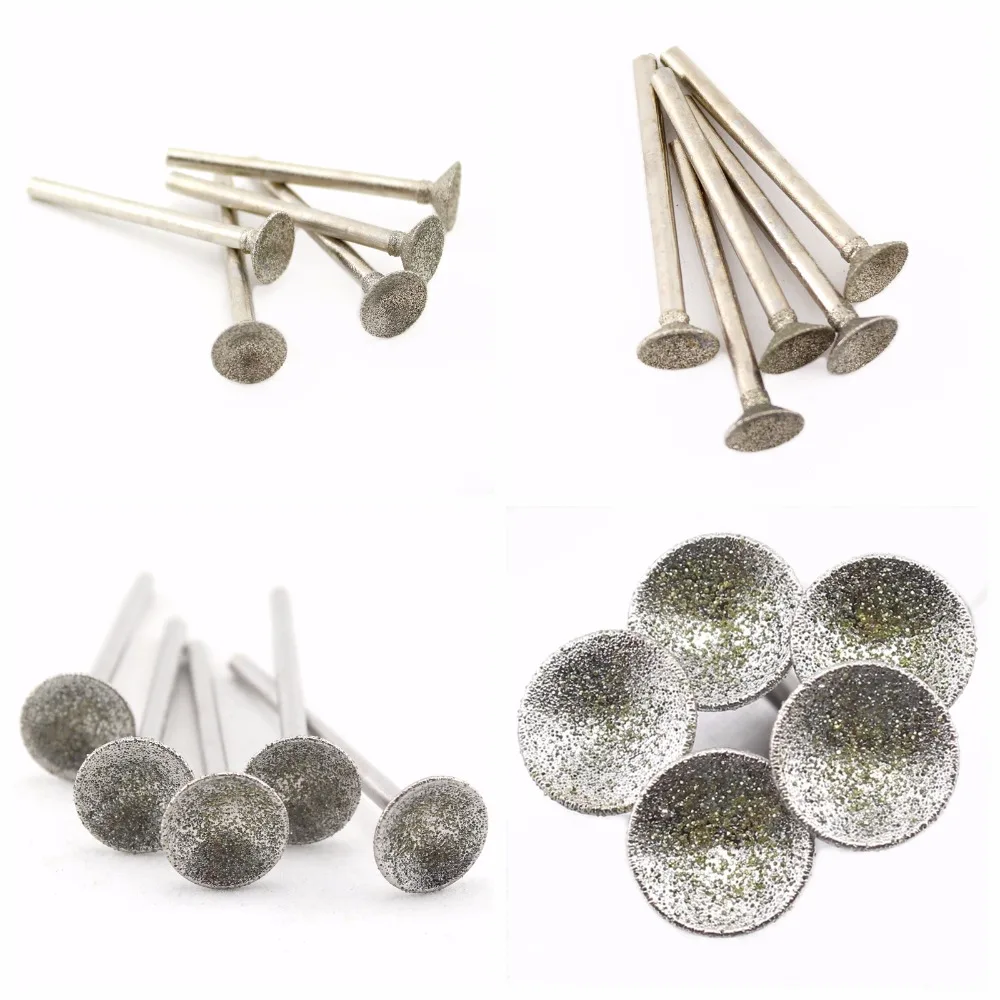 

20Pcs 0.8-16mm Lapidary Diamond Grinding Head Spherical Concave Abrasive Mounted Point Jewelry Carving Tools Stone for Dremel