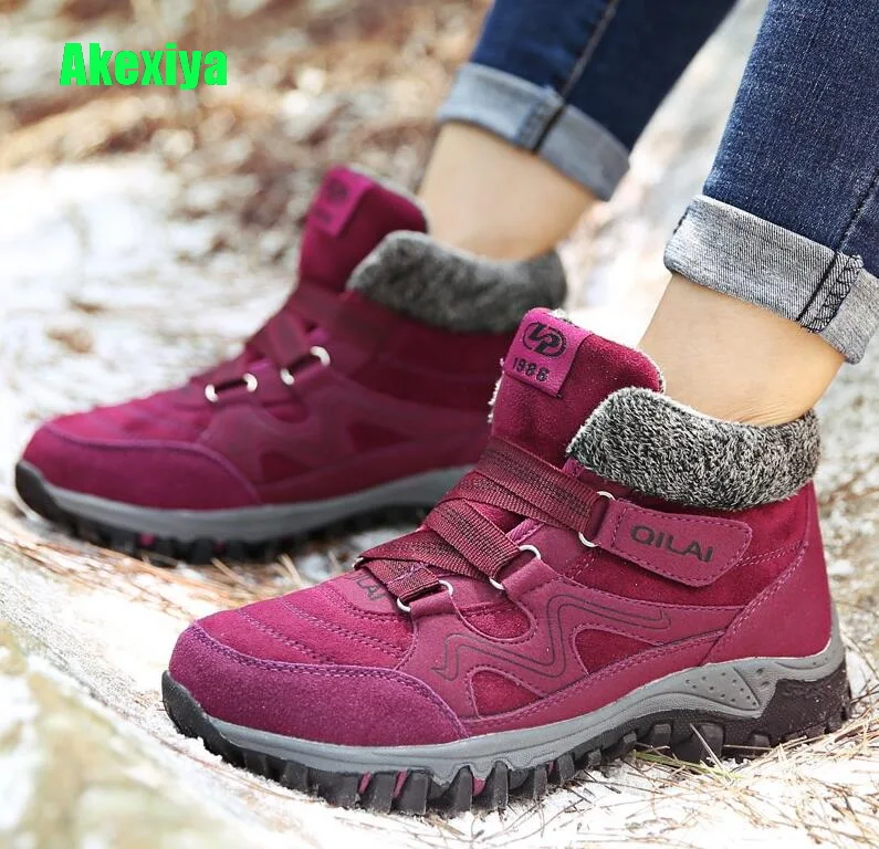 

Akexiya Fashion Women Boots Winter Ankle Boots For Women 2018 Short Plush Ladies Shoes Woman Warm Snow Boots Plus Size 41 42