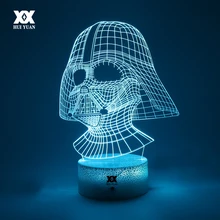 Звездные Войны Анакин Скайуокер 3D лампа Дарт Вейдер креативный трещины 7 цветов база ночник светодиодный декоративный Настольный светильник детский подарок
