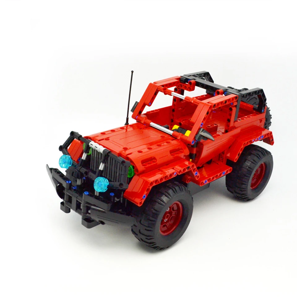 

Technic Series Building Blocks RC Car Red Jeep Wrangler 2 IN 1 Off-Road Climbing Cross Country Trucks Bricks Toys