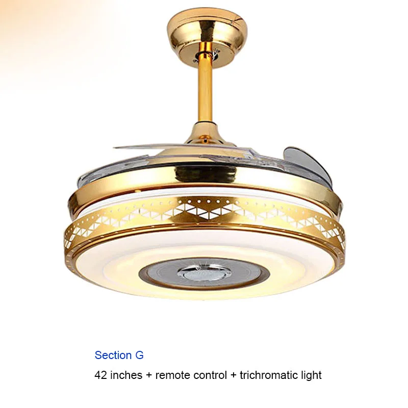 Светодиодный музыкальный Невидимый потолочный светильник для ресторана, спальни, светодиодный Современный минималистичный потолочный вентилятор для гостиной - Цвет лезвия: Bluetooth music
