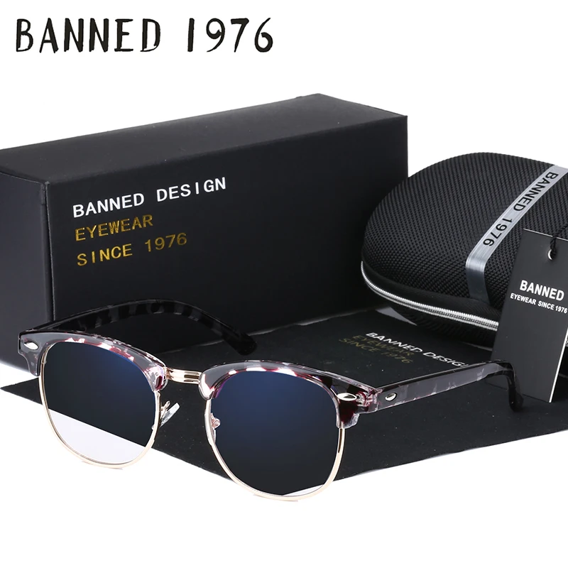 

BANNED 1976 New Retro Glasses Men Anti Blue Laser radiation fatigue Lens Frame Eyeglasses women Round Eyewear Oculos Feminino