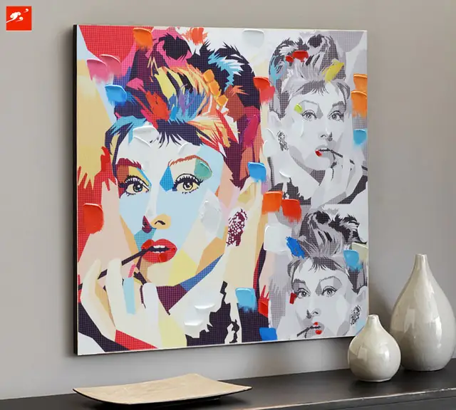 Us 20 9 Audrey Hepburn Pop Colour Street Graffiti Art Decorative Figure Poster Canvas Print Home Decor Picture Wall Art For Living Room In Painting