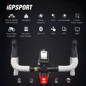 

igs618 ANT+Bluetooth cycling power meter iGS618 iGPSPORT gps Bike computer navigation Speedometer IPX7 3000 hours data storage