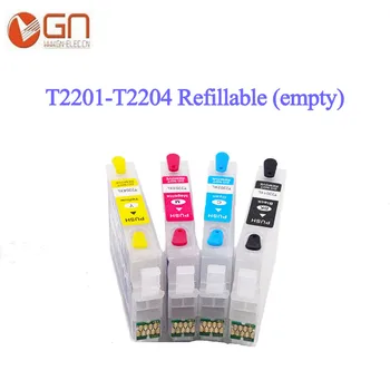 

GN 1set for T2201 to T2204 Refillable Cartridge With Chip For Epson XP-420 XP-424 XP-320 WF-2630 WF-2650 WF-2660 printer