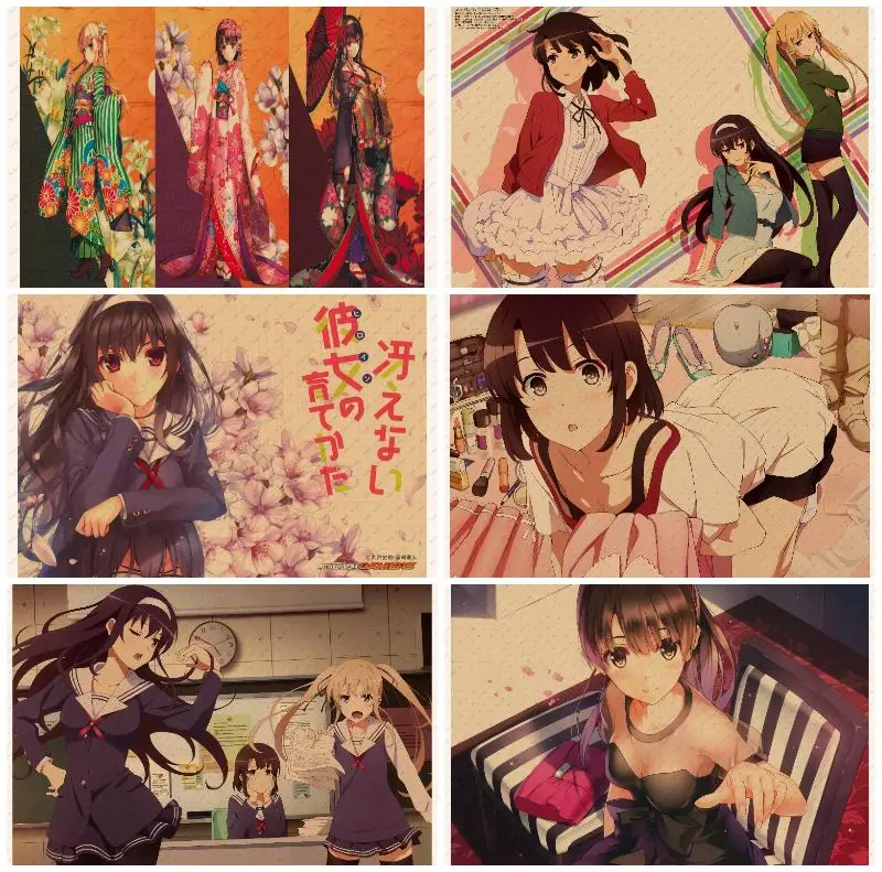 

saenai heroine no sodate-kata Wall sticker Kraft Poster Japanese Anime Poster Retro Poster