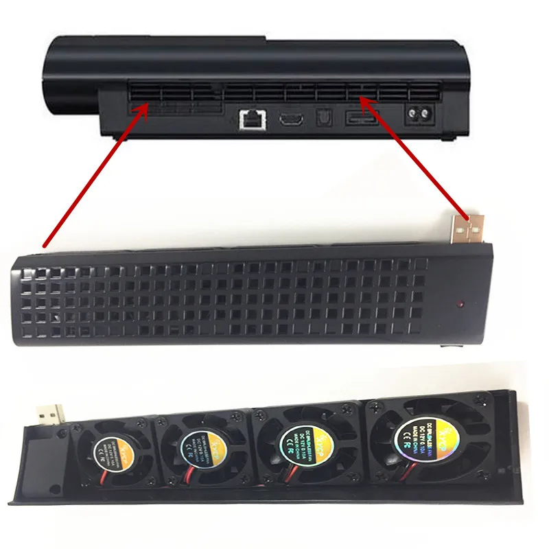 USB Cooling Fan 4 cooler Heat Exhauster coolingpad Temperature Control