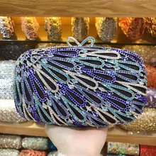 XIYUAN женская синяя кристальная Сумка-клатч со стразами Свадебные вечерние Стразы клатч кошелек женская сумка вечерняя сумочка, сумка