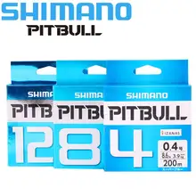 Оригинальная SHIMANO рыболовная леска PITBULL 150 м X4/X8/X12 ПЭ плетеная леска зеленый/синий Сделано в Японии высокопрочная и мягкая