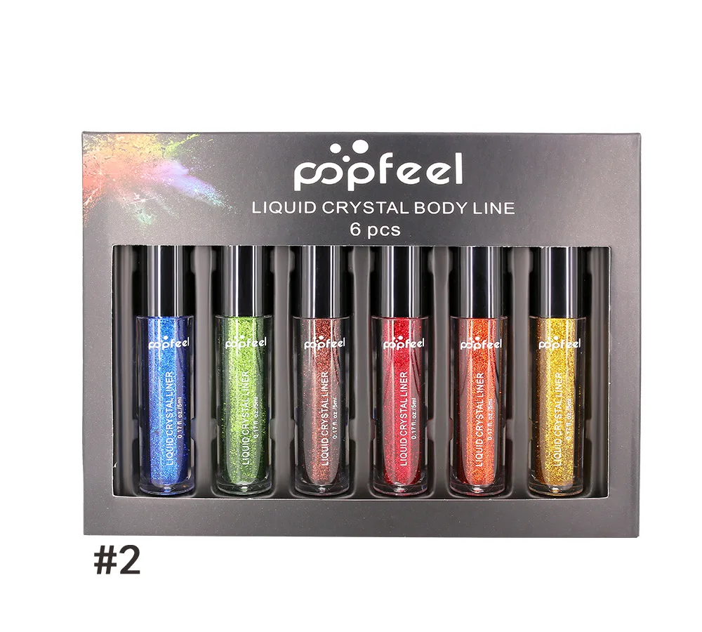 6 Pcs/Kit Lipgloss Metallic Lip Gloss Shimmer Liquid Lipstick Long