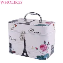 2016 New Fashion Brand PU Leather Cartoon Women Cosmetic Bag Beautician Professional Cosmetic Storage Organizer Cosmetics
