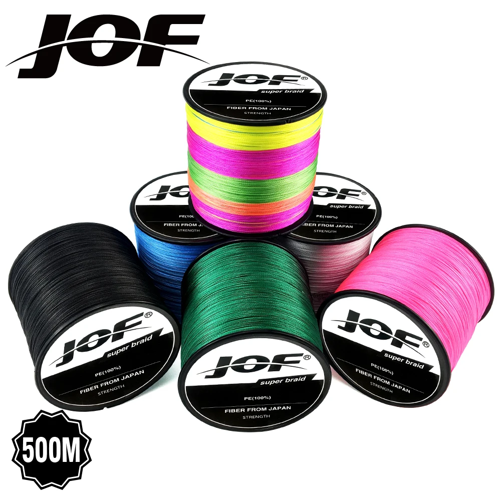 JOF 8 Strands 1000M 500M 300M PE Braided Multifilament Fishing Line Japan  Multicolour Fishing Weave Extreme Super Strong