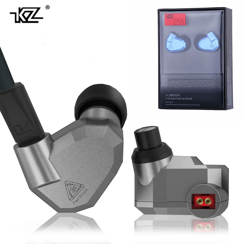 Оригинальные беспроводные наушники KZ ZS5 2DD + 2BA Bluetooth HIFI монитор DJ гибридные MMCX с