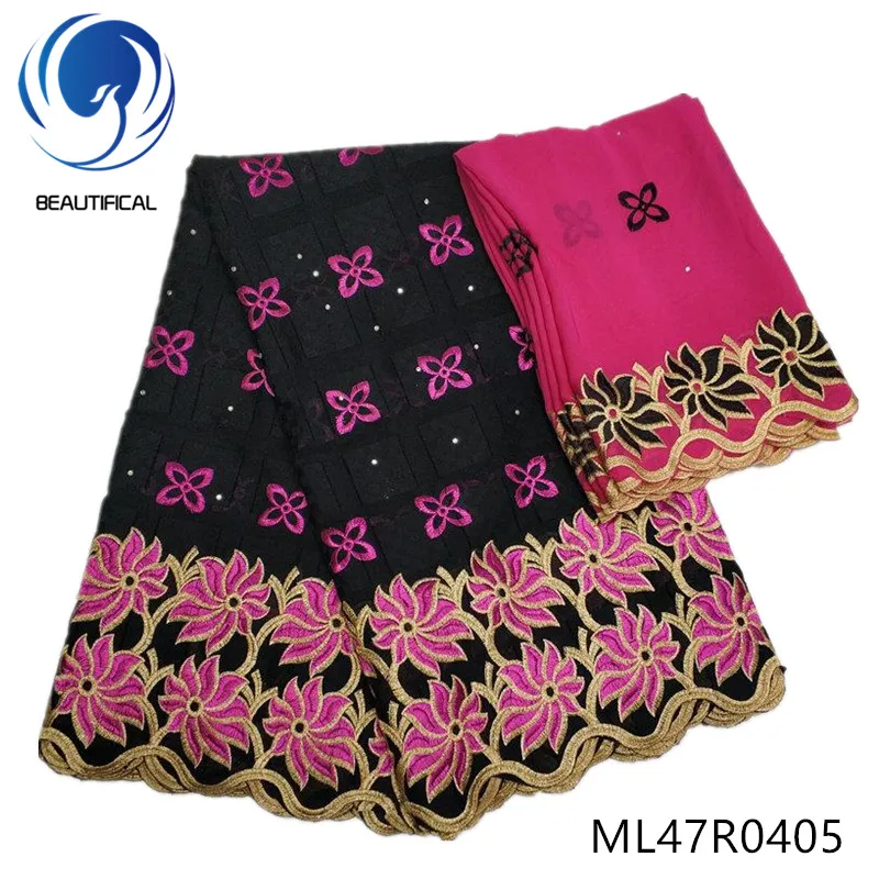 

BEAUTIFICAL african lace fabrics high quality embroidery swiss voile lace fabric for dress 7yards 100%cotton lace fabric ML47R04