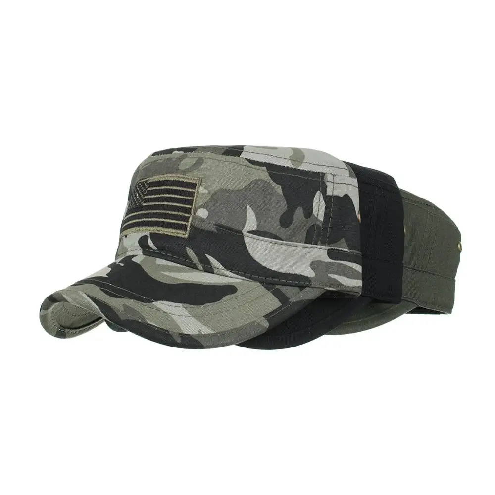 Joymay Новое поступление весна унисекс Регулируемая плоская кепка военная шляпа американский флаг Вышивка Повседневная западный стиль Snapback Hat P023