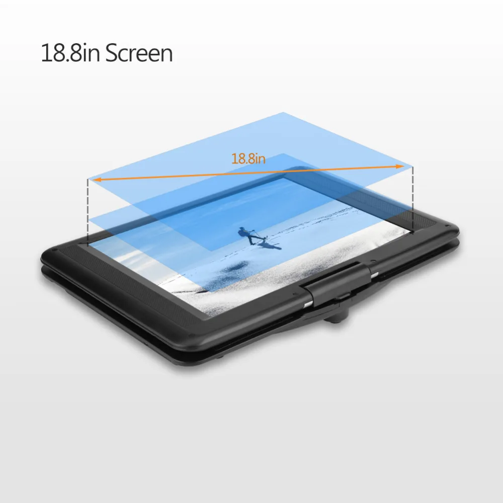 13 дюймов Вращающийся на 270 градусов регулируемый портативный DVD плеер TV