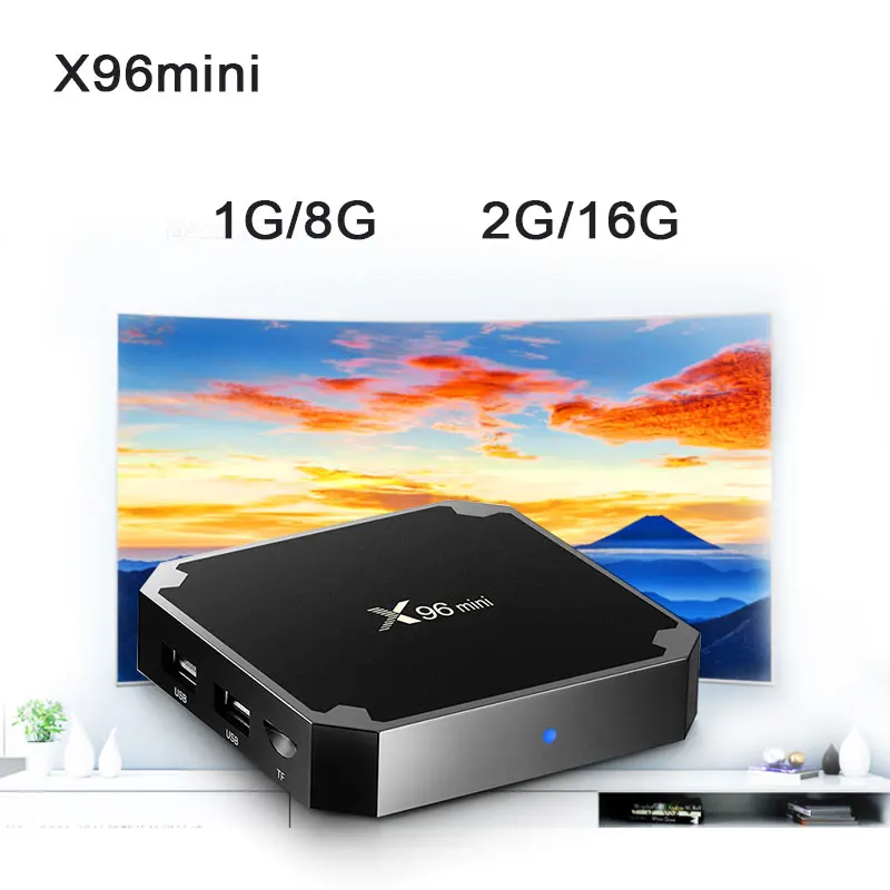  X96mini Smart TV Box Android 7.1 Amlogic S905W Quad Core 2GB16GB 4K HD 2.4GHz WiFi Set top box 1GB8