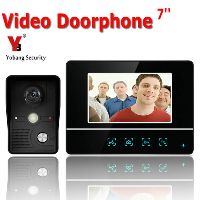 

YobangSecurity 7 Inch Video Door Phone Video Doorbell Entry System Intercom Kit 1-camera 1-monitor Night Vision Security Camera