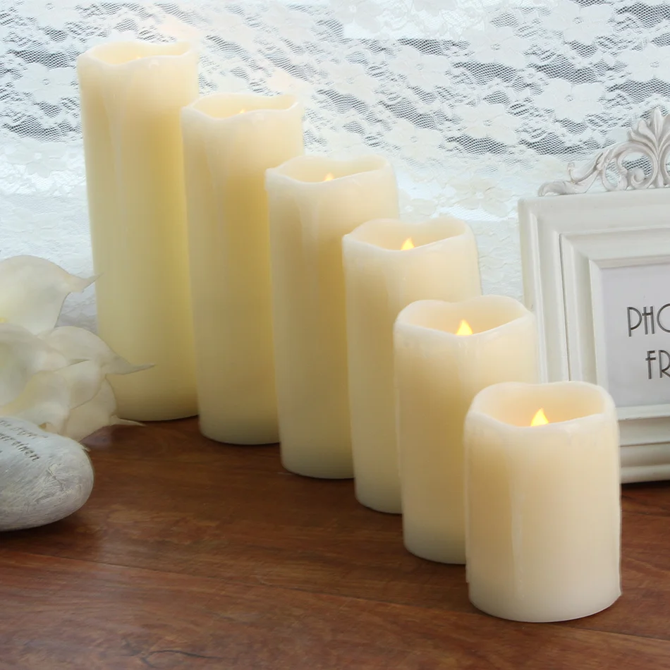 

LED Flameless wax candle,Tear dripping look flicker light Pillar led candle light, Wedding event decoration/room led night light