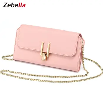 

Zebella Genuine Leather Mini Small Women Crossbody Bag Chain Women's Handbag Messenger Shoulder Bag With Pink bolsos