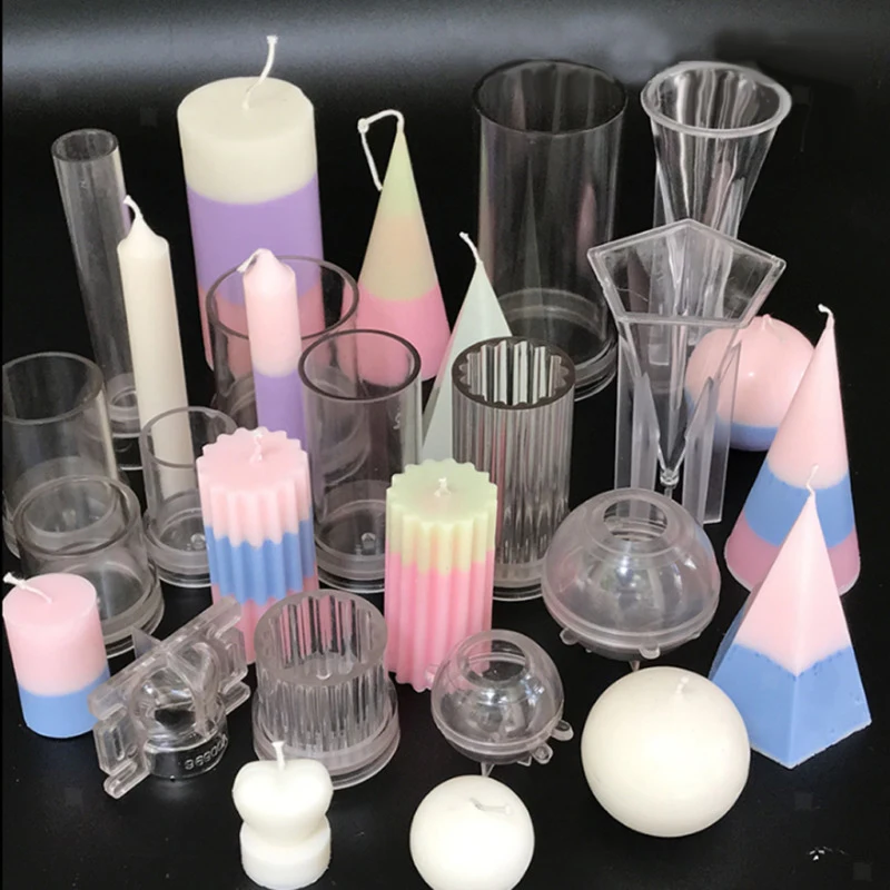 Прозрачная пластиковая Свеча для изготовления прессформы Формы для свечей DIY 3D заготовка для мыла ручная работа форма для выпечки Формочки инструменты