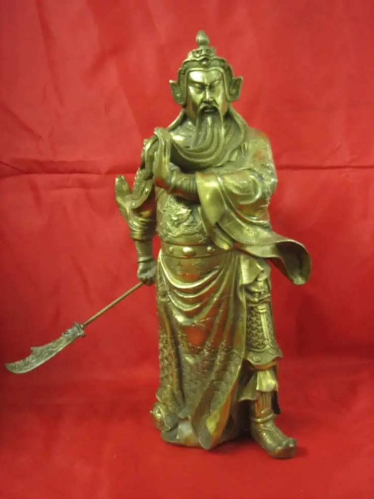 

Carving Work of Art Copper copper guan gong decoration bronze statue of guan gong Large mammographies home
