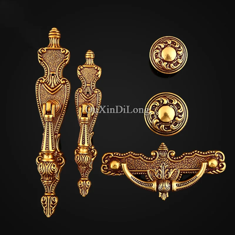 

HOT 10PCS European Antique Kitchen Door Furniture Handles Retro Vintage Cupboard Drawer Wardrobe Cabinet Pulls Handles and Knobs