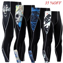 Новинка, мужские компрессионные штаны, 3D принт, волк, Череп, обтягивающие леггинсы, колготки для фитнеса, джоггеры, эластичные штаны для бодибилдинга, ММА